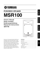 Yamaha MSR-100 - Owners Manual 